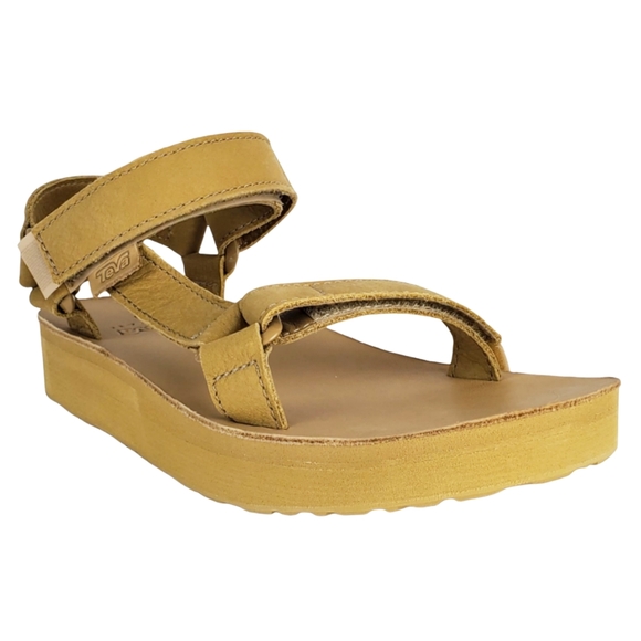 Teva midform universal leather strappy sandals desert sand - Picture 2 of 14